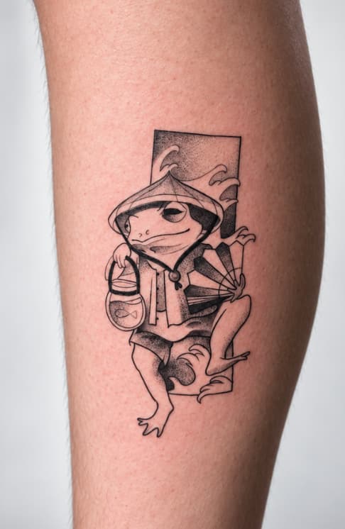 Illustrative fine line tattoo by Ink Brothers Cusco